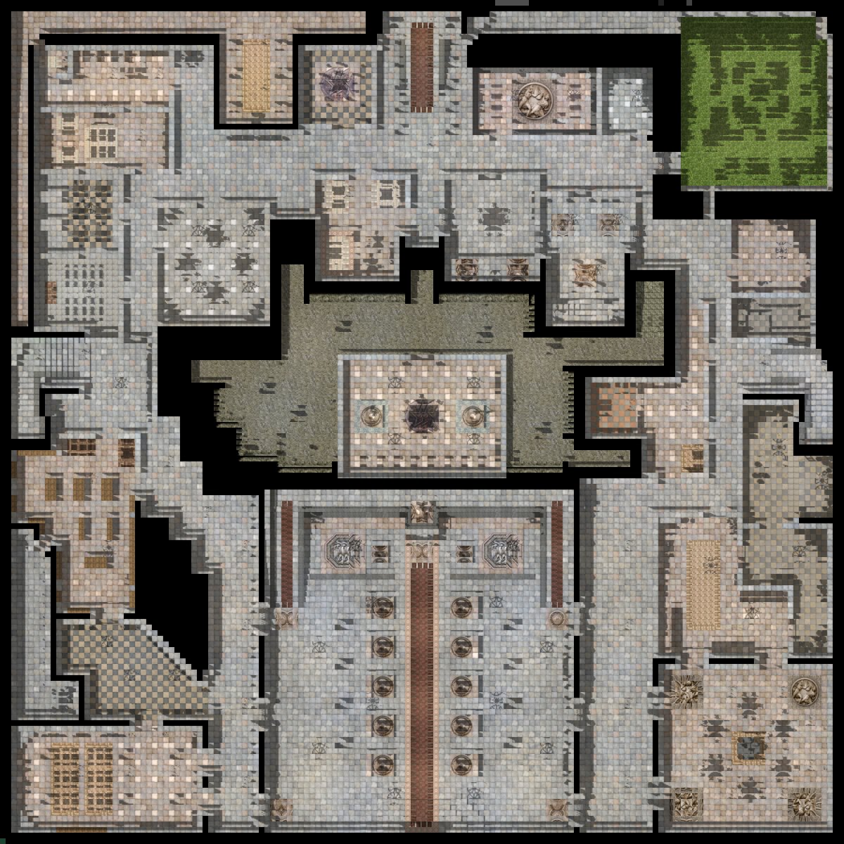 Glast Heim castle, seen from above